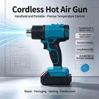 Pistolet à air chaud sans fil 21V pour soudure plastique 550W 0 à 550°C, mode simple/double, numérique, outil nu avec 3 buses, protection contre la surchauffe