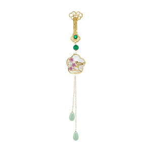Muyu Traditional Chinese Style Brooch With Seashell Pearl Plum Blossom Magpie Tassel For Women's Cheongsam Hanfu - Product Image 5