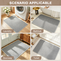 Nouveau tapis de salle de bain doux, lavable et à séchage rapide, super absorbant pour la buanderie, le sol, la porte et la cuisine