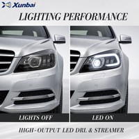 Kit de modernisation de phares LED avec feux de jour DRL et clignotants séquentiels pour Mercedes Benz Classe C W204 C180 C200 C260