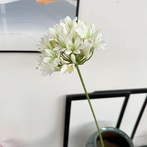 ดอกอะกาแพนทัสประดิษฐ์ ผ้าไหมสีขาวและสีม่วง สำหรับตกแต่งบ้าน อุปกรณ์ประกอบงานแต่งงาน ศิลปะดอกไม้ - Product Image 4