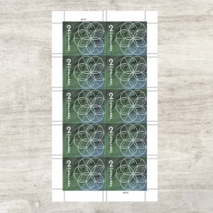 2022 $5 Autocollants de timbres-poste Us Forever à motif géométrique floral, 5 feuilles, en vrac pour la décoration de fêtes - Product Image 2