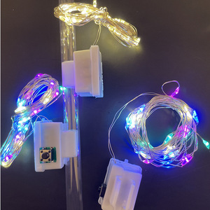 Cadena de Luces LED Decorativa con Hebilla de Bola Ondulante de PVC, 2-3 Metros, Tercera Velocidad de Destello, Regulable, con Batería - Product Image 1