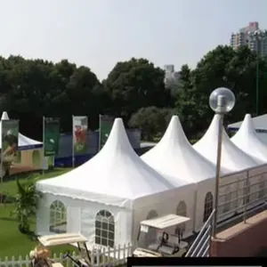 Grande tente pagode de fête à cadre en aluminium Chapiteau d'événement Tentes d'église blanches Tente PVC 500 places pour l'extérieur
