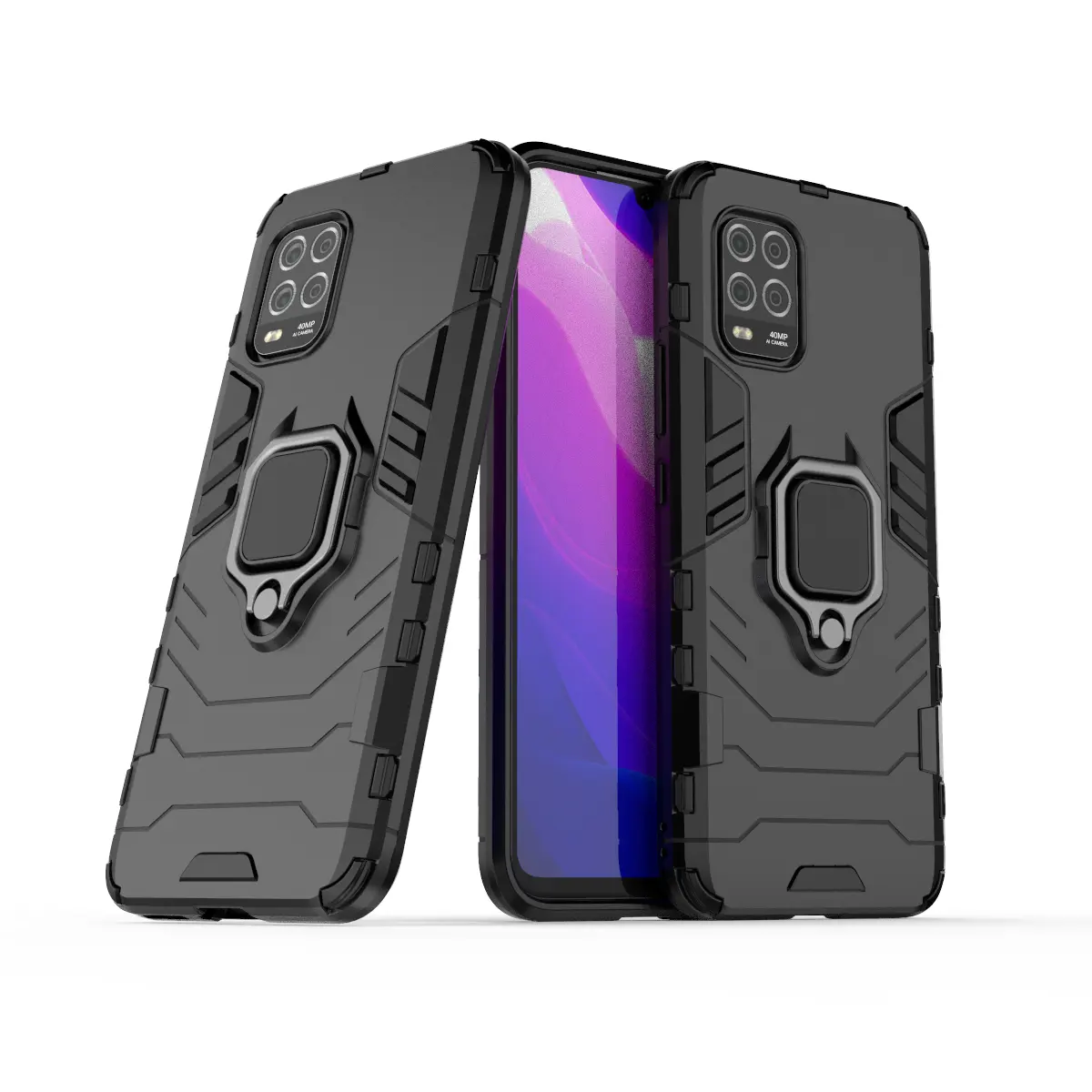 LOW MOQ 360 Rotating Ring Phone Case for Xiaomi Mi 10lite Back Cover for Poco X3 NFC