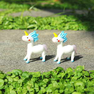 Mini Unicornio de Cristal Pulido Ecológico Blanco y Azul en Forma de Bola, Regalos de Boda al por Mayor para Niños, Recuerdos y Manualidades - Product Image 2