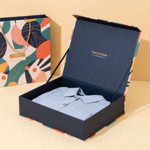 Toptan özel Logo sert karton geri dönüşümlü kağıt manyetik hediye kutusu altın lüks pijama kadın elbiseler giysi ambalajı kutu - Product Image 3