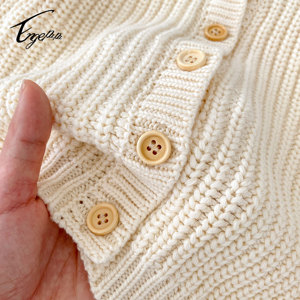 Cardigan à manches longues pour bébé, vêtements en tricot pour bébé, pull en tricot tendance pour nouveau-né, vêtements pour bébé fille - Product Image 6