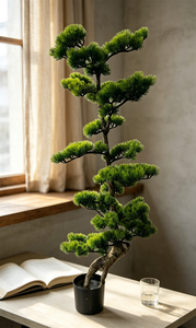 Grand arbre artificiel de pin bonsaï en pot, sur pied, pour la décoration intérieure et extérieure, idéal pour <span class=keywords><strong>les</strong></span> halls d'hôtel et <span class=keywords><strong>les</strong></span> salons. - Product Image 3