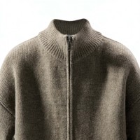 Veste en tricot zippée surdimensionnée de luxe pour homme, pull tendance en polyester et coton anti-boulochage à manches longues pour homme, hiver