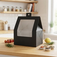 Boîte à chapeaux en carton trapézoïdal recyclable avec laminage mat, gaufrage, design personnalisable pour montage mural