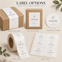 Étiquettes personnalisées pour bande de boîte cadeau en papier, impression noire, logo mat, bande d'emballage pour emballage de détail