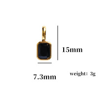 Coloré 12 pierres de naissance pendentif bricolage accessoires collier femmes 12 pierres de naissance carré zircone acier inoxydable bijoux fins cadeau