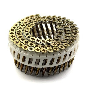 Clous à tête fraisée de 15 degrés pour tôles plastiques, en bobine, plaqués zinc jaune - Product Image 1
