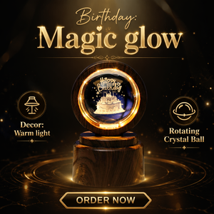 Lampada da Tavolo con Sfera di Cristallo Rotante 3D Incisa, Luce Notturna LED USB con Base in Legno, Regalo Personalizzato Galassia e Pianeti - Product Image 4