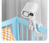 Ventilateur portable flexible pour voiture, extérieur et maison, avec support de téléphone trépied, à refroidissement par glace, sans pales, à moteur sans balais, type pieuvre pour poussette