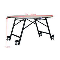 Table de cantine scolaire mobile pliable avec 4 roulettes