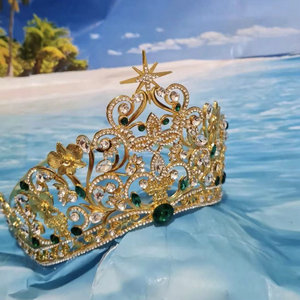 QS 2025 nouveau diadème en alliage pour reines métal Baroque diadèmes beauté Pageant couronne grande mariée cheveux accessoires mariage - Product Image 3