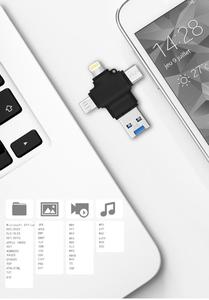 Chiavetta USB 2.0 4 in 1 Multi OTG Tipo C per Cellulari <span class=keywords><strong>Apple</strong></span> e Android, Memoria Flash da 16GB 32GB 64GB 128GB - Product Image 5