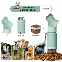 Bouteille d'eau isotherme à double paroi pour chien, 2-en-1 : gourde de voyage et récipient à friandises, anti-fuite, pour extérieur