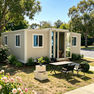 Casa Prefabbricata Espandibile con 2 Camere da Letto, Pannelli Bianchi Personalizzabili, Pronta all'Uso, Esportazione Diretta dalla Fabbrica - Product Image 1