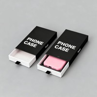 Boîte d'accessoires pour téléphone portable avec logo personnalisé, boîte pour étui de téléphone, boîte d'emballage cadeau imprimée en couleur, boîte à tiroir