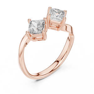 Bague de luxe en or rose et diamants, bijou élégant et brillant pour femme, idéale pour les mariages, les fiançailles et les soirées. - Product Image 2