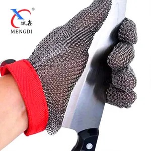 La fábrica produce guantes anticortes de armadura de cadena de red de seguridad de carnicero de acero inoxidable 304 316 de grado alimenticio