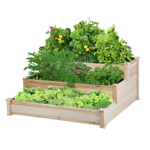 Jardinera Elevada de Madera de Abeto para Exteriores, Patio, Hogar, Clásica, para Todas las Estaciones, con Base Resistente al Agua, 3 Niveles, Macetas Elevadas para Flores - Product Image 2