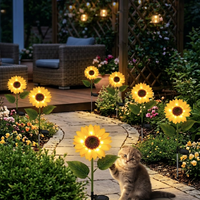 Lampe solaire LED en forme de tournesol pour allée de jardin, aménagement paysager, sécurité, portail de villa, fête de jardin, décoration de Noël