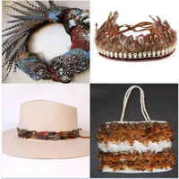 Bandeau de chapeau en plumes de coq naturelles lavées, avec franges et ruban, pour hommes et femmes, style cowboy, fedora, accessoire de coiffure et de costume