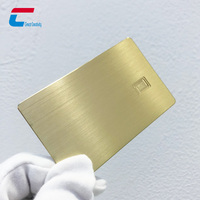 Cartes de crédit en acier inoxydable électroplaqué avec fente pour puce EMV - Imprimées en sérigraphie, étanches, style tendance, personnalisables en gros