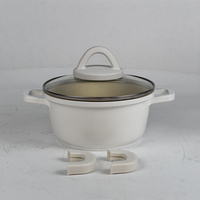 Marmite à soupe en fonte de 20 cm, revêtement multicouche, double casserole avec poignées en silicone, vente en gros directe usine pour la maison
