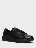 Sepatu Sneakers Kulit Hitam Klasik Tali Sepatu Nyaman Kasual untuk Jalan-Jalan Pria Wanita Unisex Harga Pabrik Grosir Custom OEM ODM