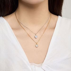 Collier pendentif cœur en argent sterling 925 plaqué or 18 carats avec zircone 5A, cadeau idéal pour la Saint-Valentin de Dylam Good Choice - Product Image 2