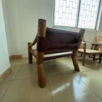 Fauteuil de réception en bois massif de style Mid-Century, design créatif, avec dossier, pour réunion ou détente