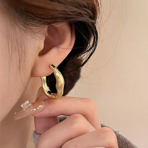 Orecchini irregolari da donna, design geometrico di ispirazione francese, eleganti orecchini alla moda per tutti i giorni e per feste, idea regalo - Product Image 5