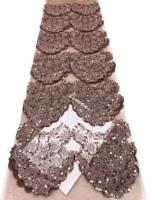Tissu en dentelle à paillettes et perles, couleur bordeaux, robe de mariée élégante, broderie de luxe