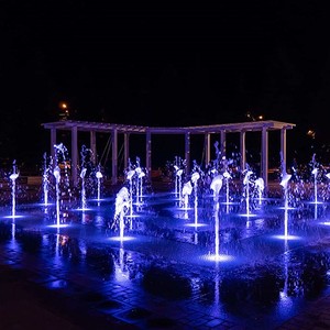 Pompe de fontaine à plat DMX extérieure en acier inoxydable avec éclairage RGB, design moderne et durable pour entrées de centres commerciaux et de places publiques - Product Image 6