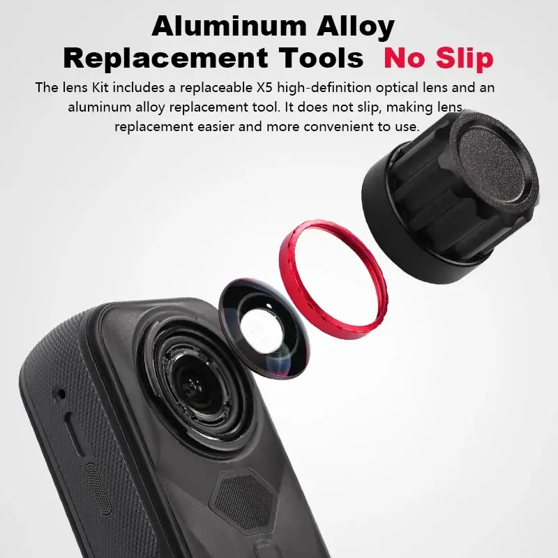 HONGDAK for Insta360 X5 Replacement Lens Kit- DIY Repair Lens for Enhanced Photography Action Camera Accessories