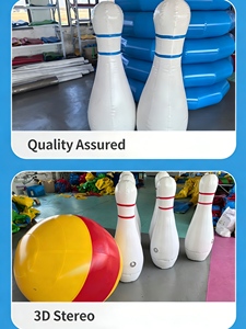 Pins de bowling gonflables géants personnalisés à vendre, jeu de bowling gonflable pour les loisirs commerciaux en plein air - Product Image 4
