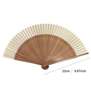 Éventail de danse en bambou sculpté 22 cm blanc, style artisanat populaire européen, cadeau d'affaires pour mariages - Vente chaude - Product Image 1