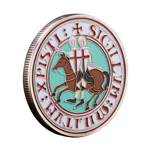 Antik gümüş şövalye Templar meydan sikke Metal zırh tanrı hatıra parası hıristiyan ev dekoratif kaplama tekniği - Product Image 6