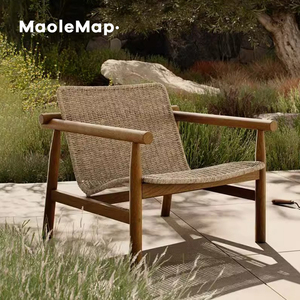 Gỗ Tếch ngoài trời sofa kết hợp khách sạn ngoài trời sân vườn không thấm nước mây ban công giải trí bàn ăn duy nhất và ghế - Product Image 1