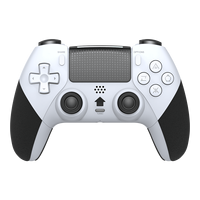 Manette sans fil P5 en gros, manette de jeu BT 5.0 à double joystick pour console P5 avec haut-parleur et prise audio.