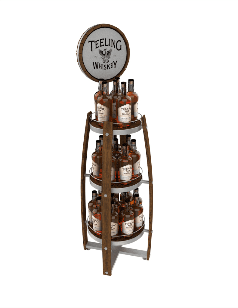 Supermarket Metal Beverage Beer Can Wine Soft Drink Floor Display Stand, Liquor Store Bottle Wine Display Rack — view 3