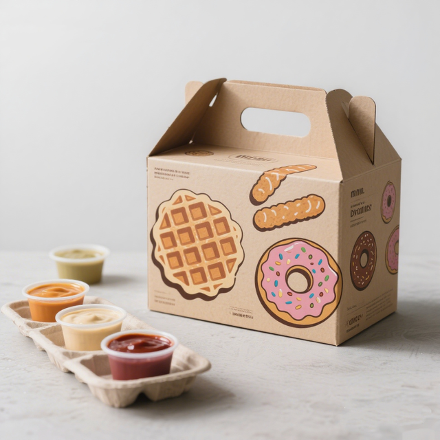 Bakebloom Packaging Handle Dessert Candy Packaging for Food-Related Use Vanishing Printing Handling Recycled Cardboard Box