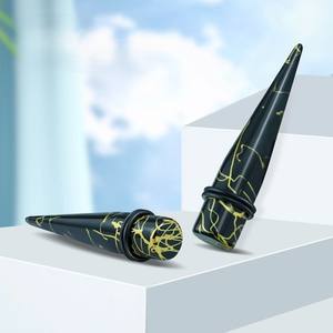 Tunnels et dilatateurs d'<span class=keywords><strong>oreille</strong></span> tendance en acrylique noir, pour le piercing et l'élargissement des oreilles, bijoux de corps originaux 1.6-20mm - Product Image 2
