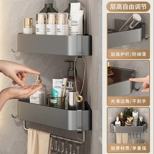 Estante triangular para baño de 2 niveles, estante de almacenamiento de pared para ducha e inodoro, duradero - Product Image 3