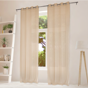 Cortina de ojal de poliéster BOTERO LINE 140x290cm color crema - Product Image 1